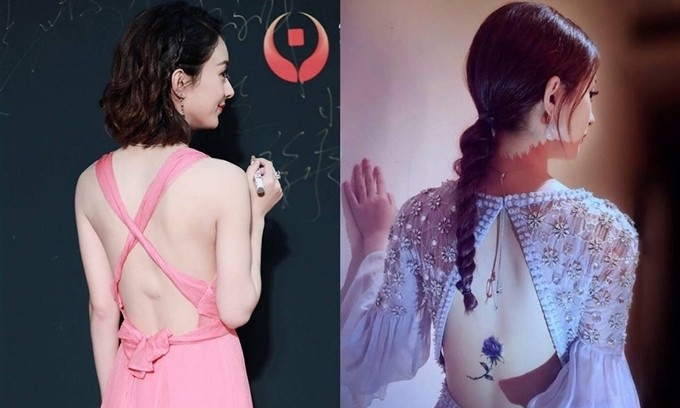Bí mật ít biết đằng sau hình xăm hoa hồng xanh trên lưng Triệu Lệ Dĩnh - Hình 4