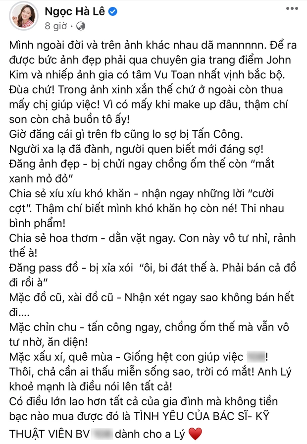 Bà xã Công Lý phản pháo cực gắt khi bị tấn công, đăng ảnh đẹp cũng bị soi mói đủ đường - Hình 2