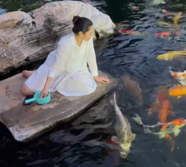 Hà Thanh Xuân lộ vòng 2 lớn sau đám cưới bạc tỷ, được vua cá Koi cưng như trứng mỏng - Hình 2
