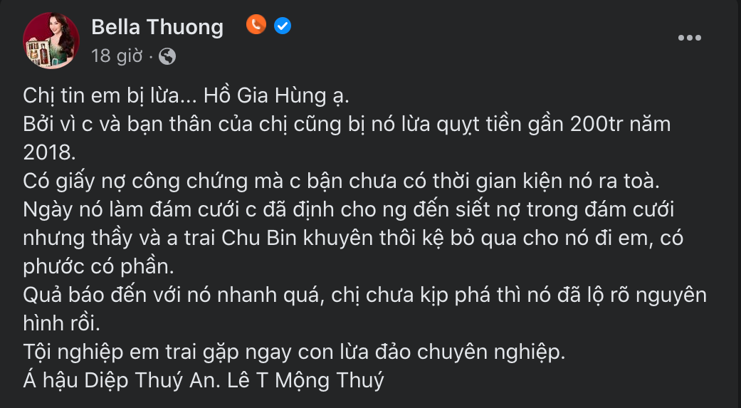 Vợ Hồ Gia Hùng (HKT) bị một á hậu tố siêu lừa đảo, mượn tiền xong bỏ trốn - Hình 4