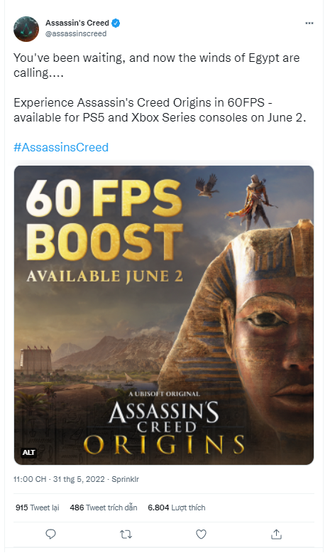 Assassin's Creed Origins xác nhận phiên bản nâng cấp trên PS5 và Xbox Series X - Hình 2