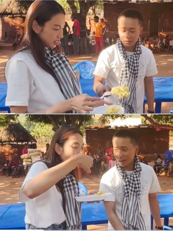 Thùy Tiên và biểu cảm khiến Quang Linh muốn bắt về làm vợ trong lần đầu ăn những đặc sản châu Phi - Hình 5