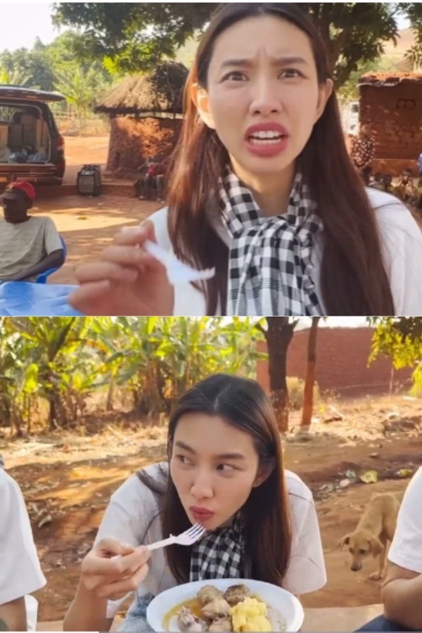 Thùy Tiên và biểu cảm khiến Quang Linh muốn bắt về làm vợ trong lần đầu ăn những đặc sản châu Phi - Hình 6
