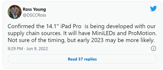 iPad Pro 14 inch mới: Màn hình Mini-LED, chip M2, ra mắt trong năm 2023 - Hình 1