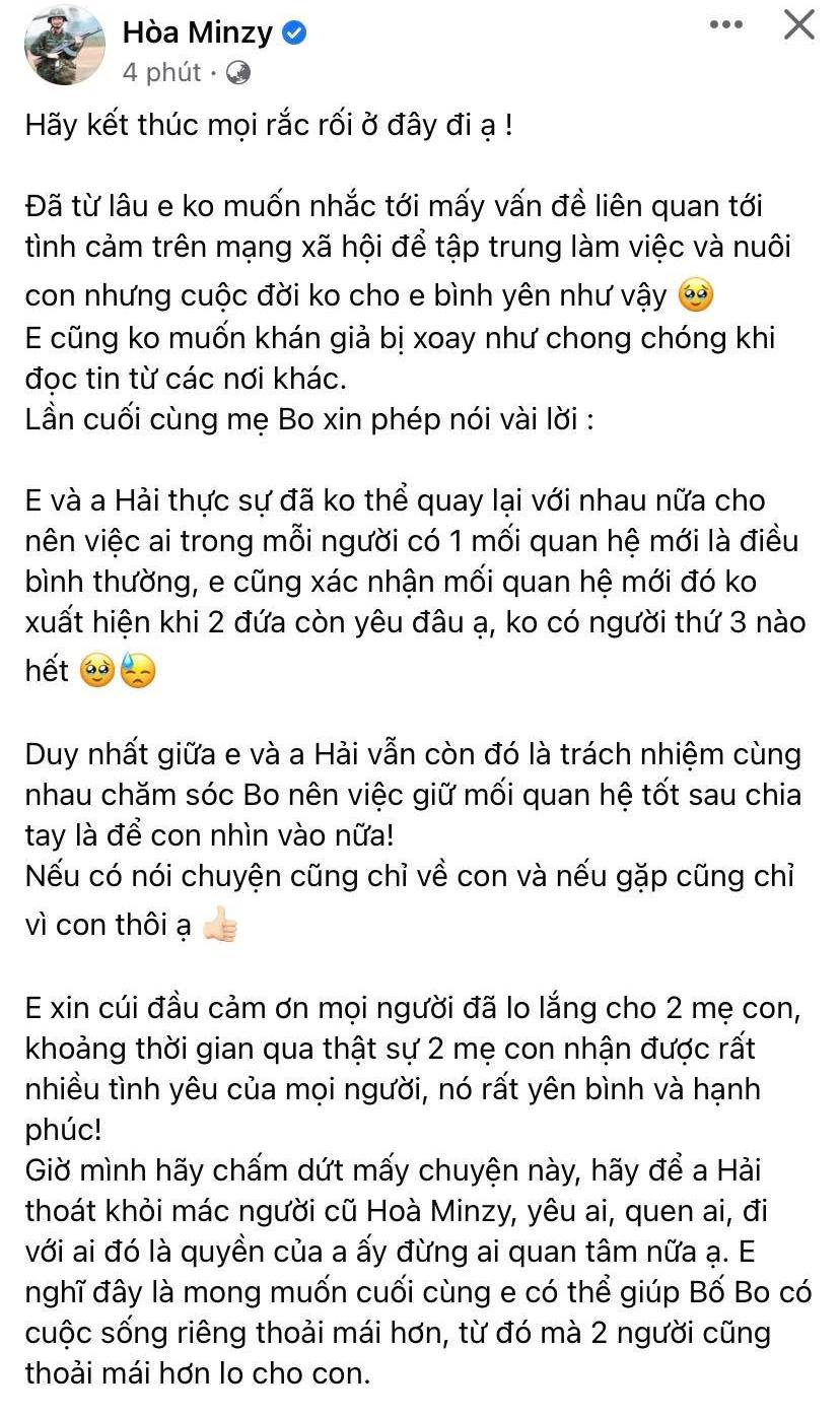 Hòa Minzy xác nhận chồng cũ có tình mới, thiếu gia Minh Hải bức xúc lên tiếng - Hình 2