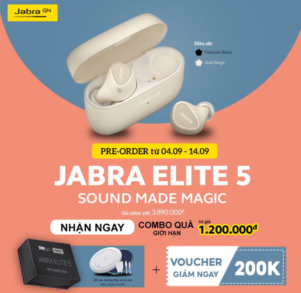 Đặt trước tai nghe không dây chống ồn chủ động Jabra Elite 5, nhận ngay combo quà trị giá 1,2 triệu đồng - Hình 4