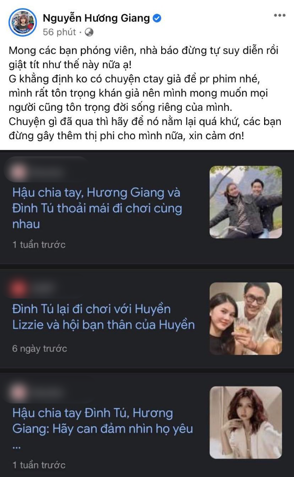 Hương Giang lên tiếng trước nghi vấn chia tay giả để PR phim - Hình 2