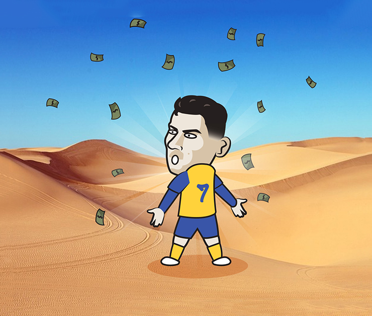 Ảnh chế: Ronaldo từ bỏ đỉnh cao chạy theo tiếng gọi kim tiền - Hình 1