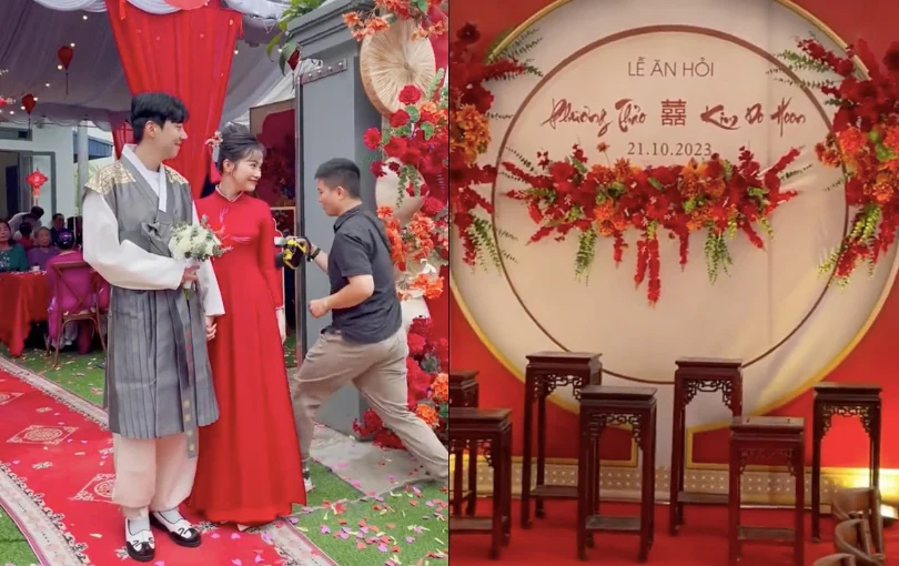 Kết hôn cùng bạn trai Hàn Quốc, chú rể khiến gia đình cô dâu ngượng chín mặt khi vô tư hỏi 1 điều - Hình 1