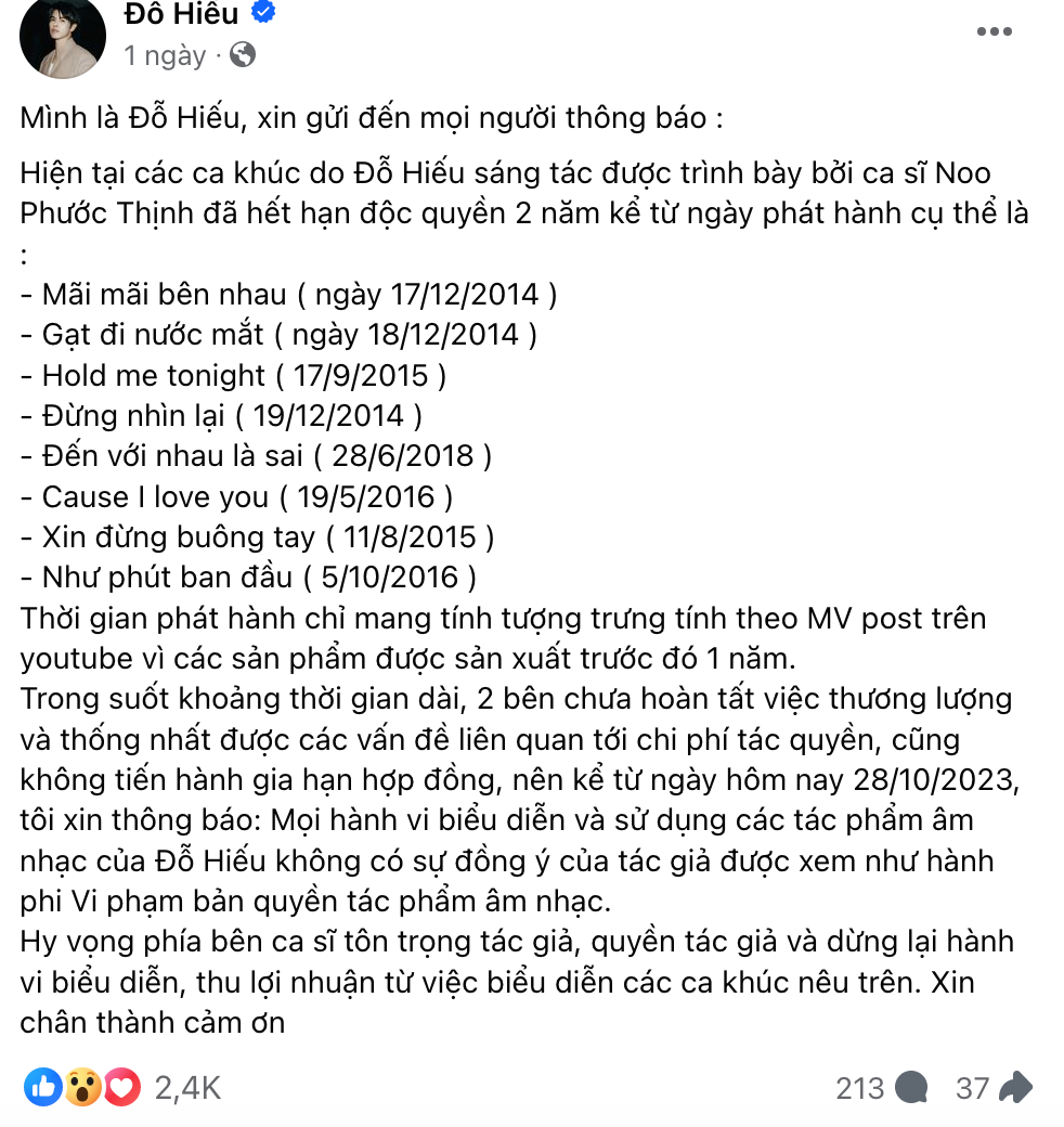 Noo Phước Thịnh xỉa xói Đỗ Hiếu sau khi bị cấm hát loạt hit, đá đểu nam nhạc sĩ hết tiền mua thuốc - Hình 2