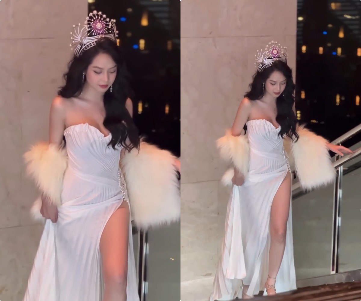 Nữ sinh xứ Quảng diện đầm xẻ cao tận xương chậu, đôi chân lăm le vượt mặt Đỗ Thị Hà - Hình 1