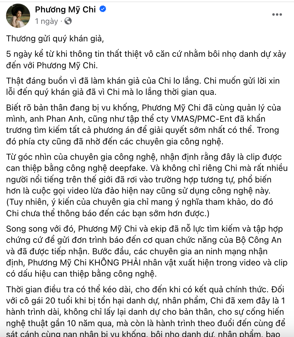 Phương Mỹ Chi nghi chưa trình báo công an, nói không thành có vụ clip nhạy cảm, ekip ra mặt đáp trả - Hình 2