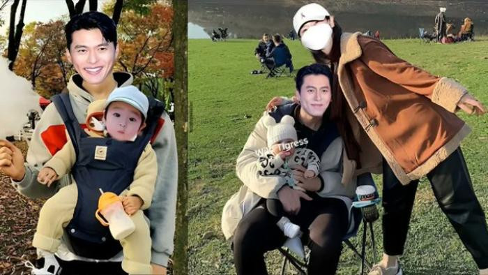 Hyun Bin - Son Ye Jin lộ ảnh ẵm con trai 1 tuổi đi chơi, em bé đẹp chuẩn bản sao của bố? - Hình 3