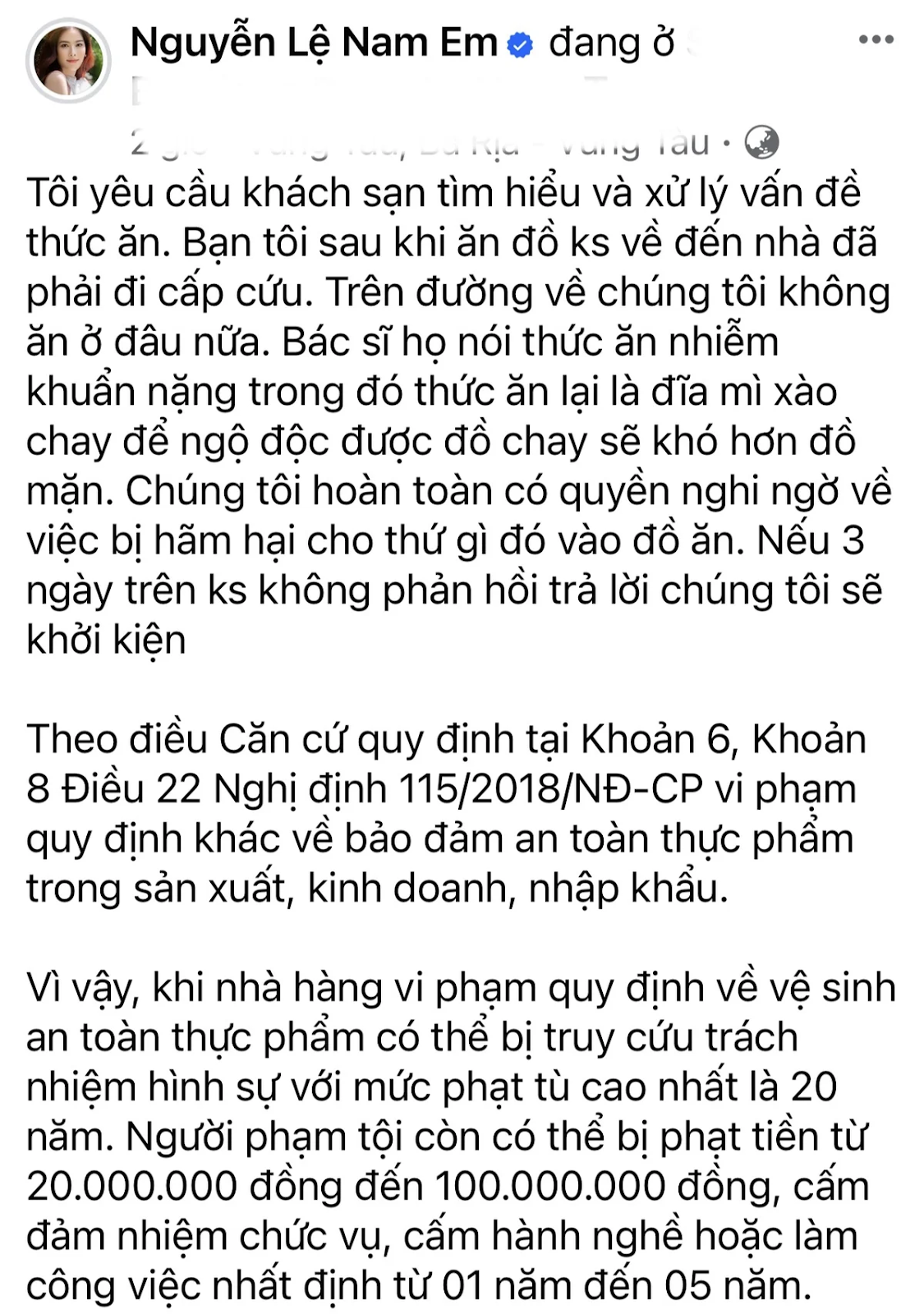 Nam Em lộ ảnh cùng bạn trai đi mua hải sản, đòi kiện khách sạn sau khi tố cáo fan Bạch Công Khanh - Hình 7