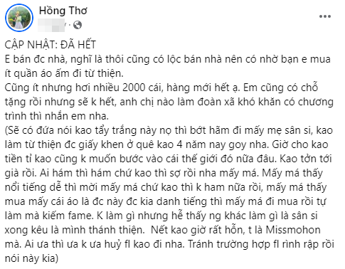Thơ Nguyễn làm từ thiện liền bị nói tẩy trắng, nổi đóa tuyên bố không bao giờ quay trở lại - Hình 3