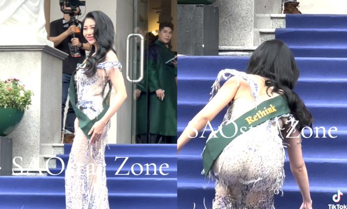 Miss Earth 2023: Lan Anh gặp sự cố trên thảm đỏ lập tức bị đối thủ thừa cơ hội vượt mặt - Hình 5