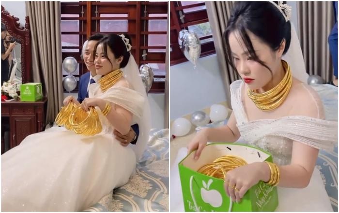 Cô dâu flex vàng cưới khủng tính bằng kg, dân tình xuýt xoa ồ ạt vào xin vía - Hình 1