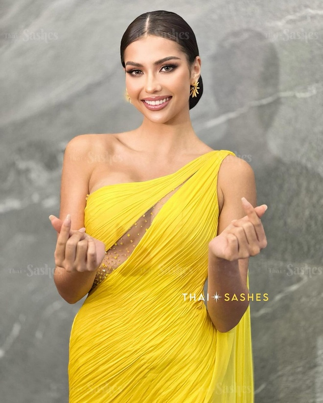Á hậu 1 Miss Universe - Anntonia Porsild vừa về Thái đã gặp sự cố, ngượng chín mặt lộ 1 thứ khó coi - Hình 4