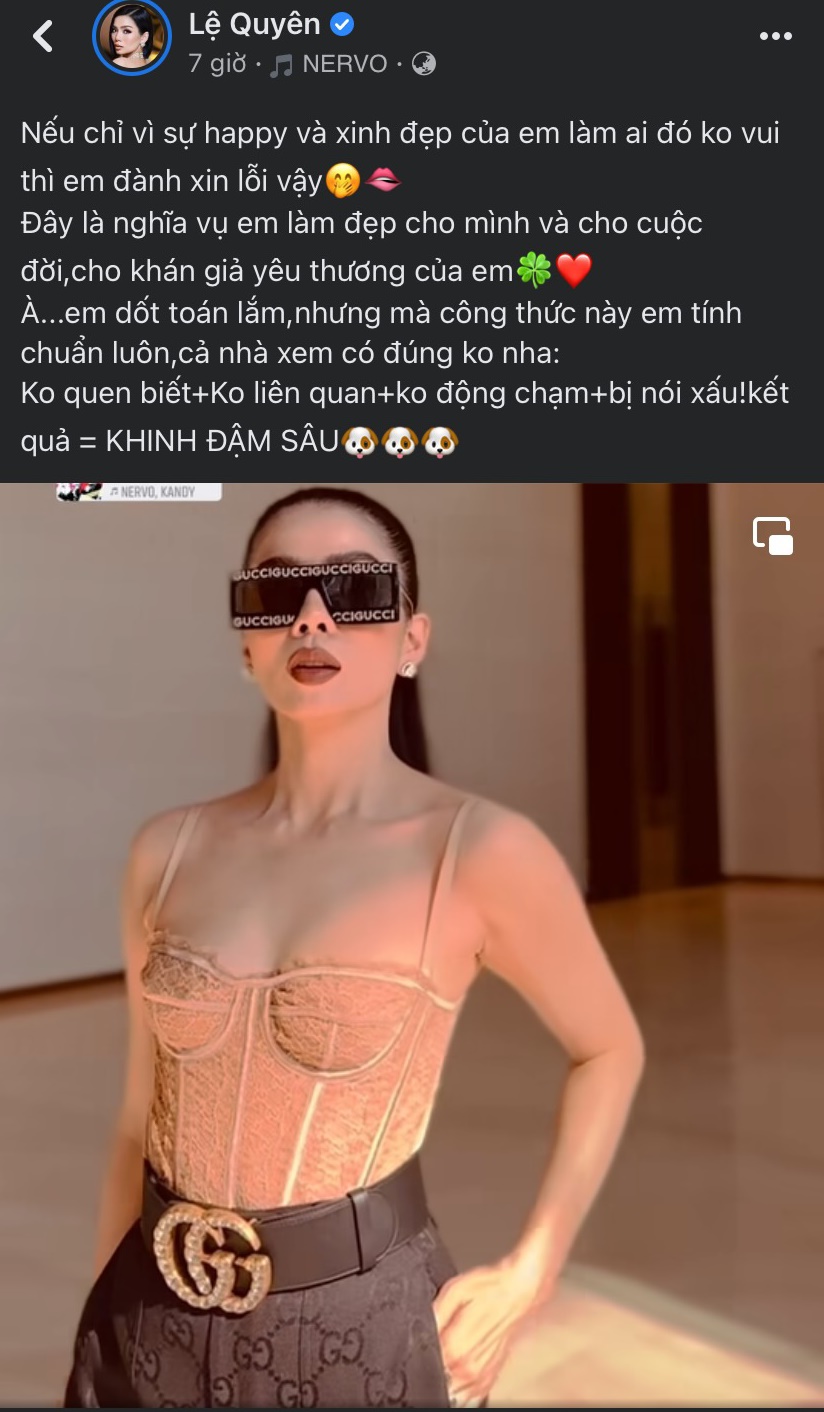Lệ Quyên đốp chát thẳng mặt Hồ Ngọc Hà hậu bị chê xấu tính: Tiểu nhân, bại não, của nợ? - Hình 1