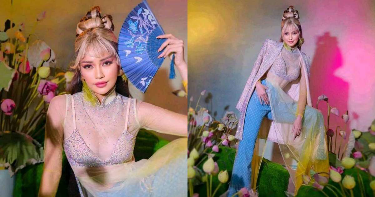 Ngọc Châu diện áo dài độc lạ, để lộ vùng nhạy cảm trước mặt khán giả khiến ai cũng đỏ mặt - Hình 12