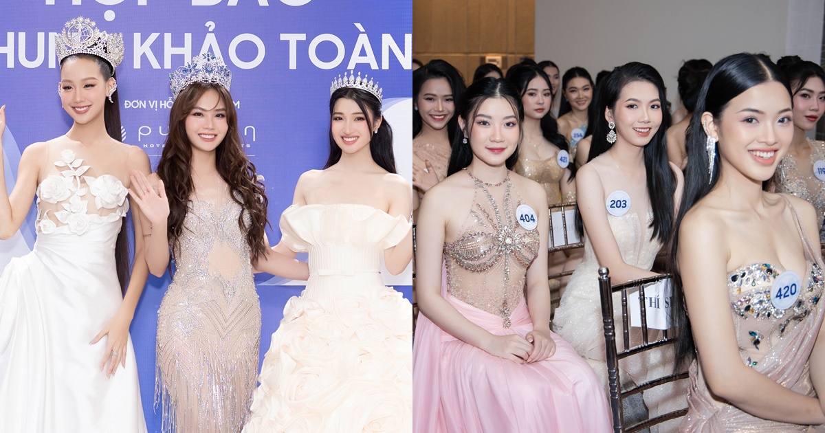 Mai Phương - Phương Nhi đổ bộ thảm đỏ MW Việt Nam, dàn hoa hậu đọ sắc nét căng, 59 thí sinh lộ diện - Hình 13