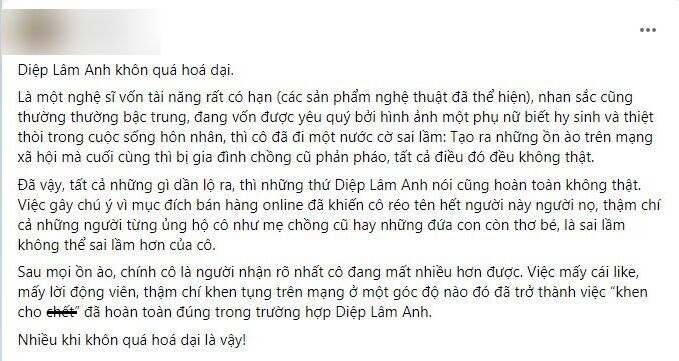 Diệp Lâm Anh bị cõi mạng quay xe, chỉ trích khôn quá hóa dại, nước đi tự hủy khó mà cứu vớt - Hình 7