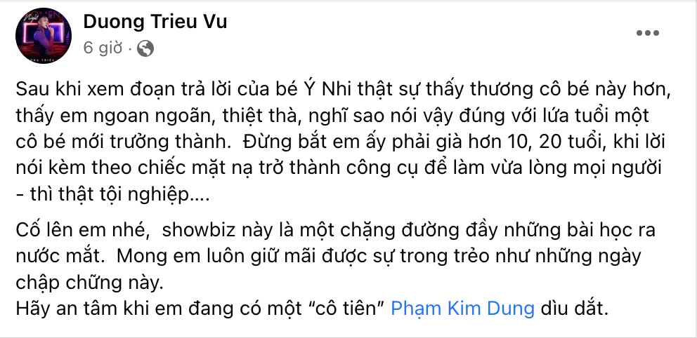 Dương Triệu Vũ ra mặt bênh vực Ý Nhi giữa bão drama, dạy dỗ CĐM đừng bắt ép ai phải đeo mặt nạ - Hình 6