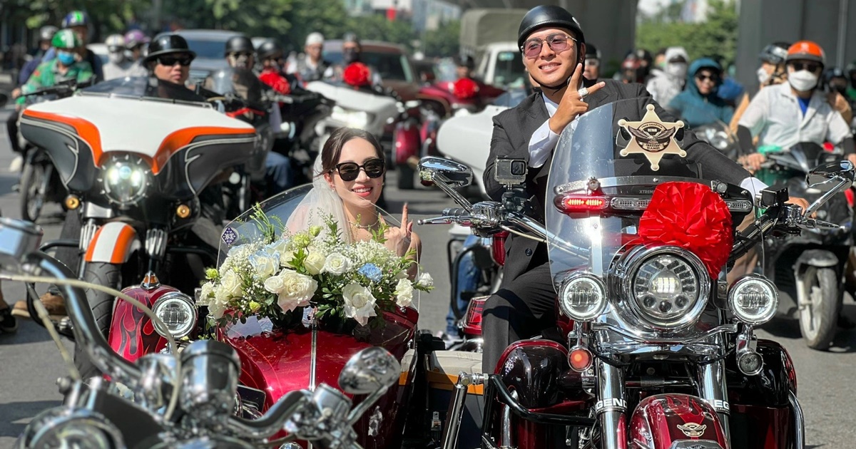 Cô dâu ngầu nhất Hà Nội được chồng đón bằng dàn siêu mô tô 20 tỷ đồng, soi gia thế mới bất ngờ - Hình 8