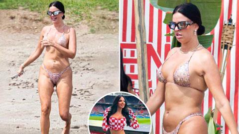 Fan nữ nóng bỏng nhất World Cup Ivana Knoll tắm nắng trong bộ bikini có cũng như không - Hình 1