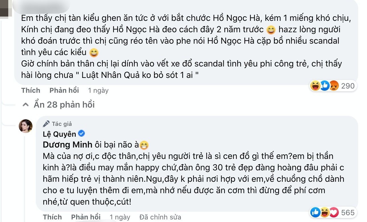 Lệ Quyên và những lần đốp chát dân mạng bằng ngôn từ thậm tệ: C.hửi anti-fan bại não, thần kinh, sửng cồ khi bị so sánh với Hồ Ngọc Hà - Hình 2