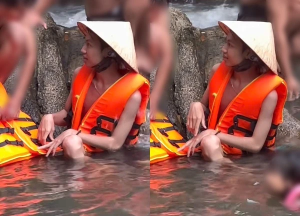 Thùy Tiên bất ngờ có em trai song sinh, tá hỏa cảnh tắm suối làm CĐM bật ngửa - Hình 1