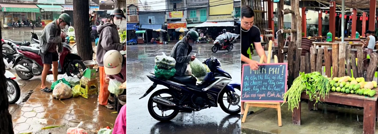 Cha con ở miền Tây trồng rau sạch tặng người đi đường - Hình 3
