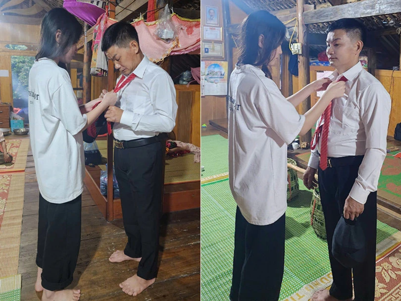 Chuyện cảm động phía sau tấm ảnh con gái chuẩn bị cho bố đi đón vợ - Hình 1
