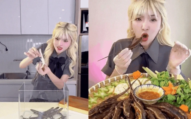 TikToker Blonde Hair: Criticized for eating Western food, mukbanging pebbles - Photo 2