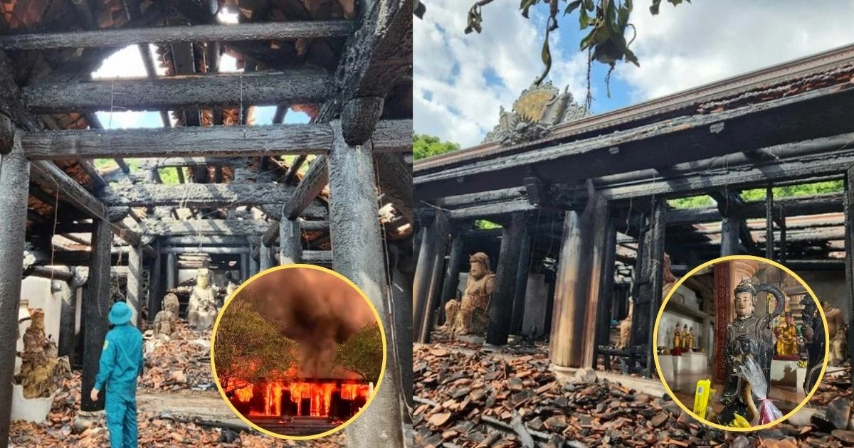 Cháy chùa Phổ Quang 800 tuổi: thiệt hại 25 tỷ, bảo vật bệ đá hoa sen bị thiêu - Hình 7