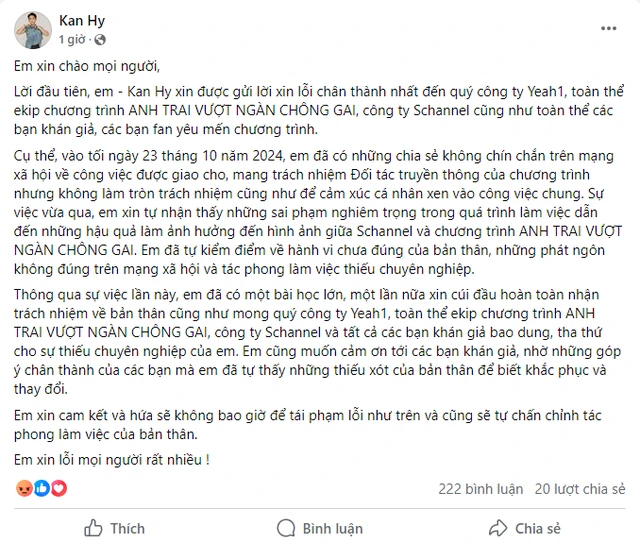 Ba thành viên SChannel xin lỗi vì đụng chạm Anh trai vượt ngàn chông gai - Hình 7
