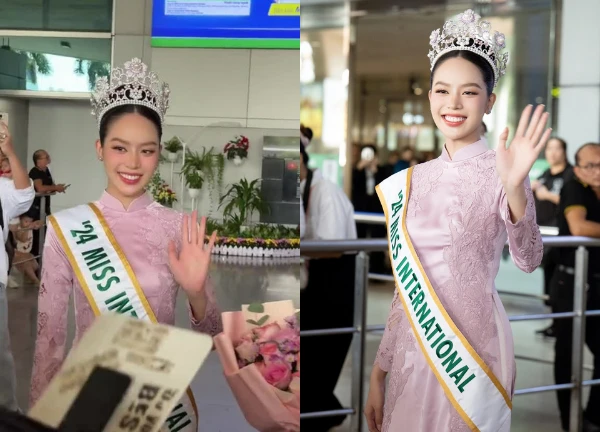 Thanh Thủy gây vỡ trận ngày về nước, fan kín đường diễu hành đón chánh cung - Hình 2