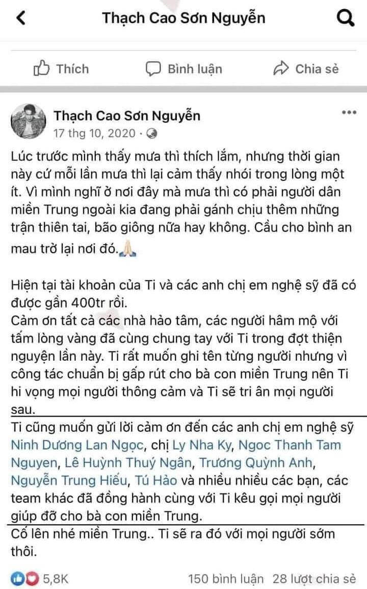 S.T Sơn Thạch bị khui lại vụ từ thiện nhưng không sao kê, netizen điểm tên thêm Lan Ngọc - Chi Dân - Hình 3