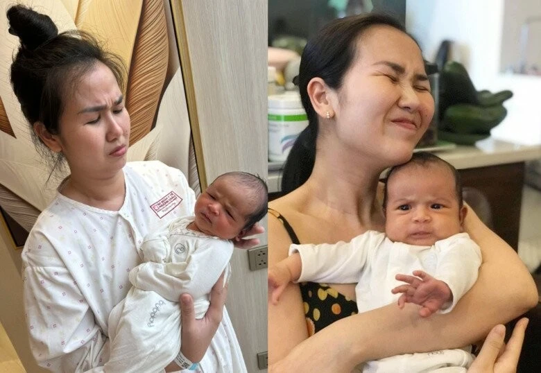 Võ Hạ Trâm cạo trọc đầu con trai mới đẻ 1 tháng, giao diện y hệt ông ngoại đi tu - Hình 7