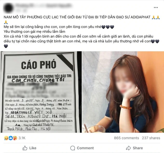 Vụ cô gái bị quái xế tông qua đời: Mẹ nhắn nhủ xó.t x.a, ngã quỵ trong tang lễ - Hình 3