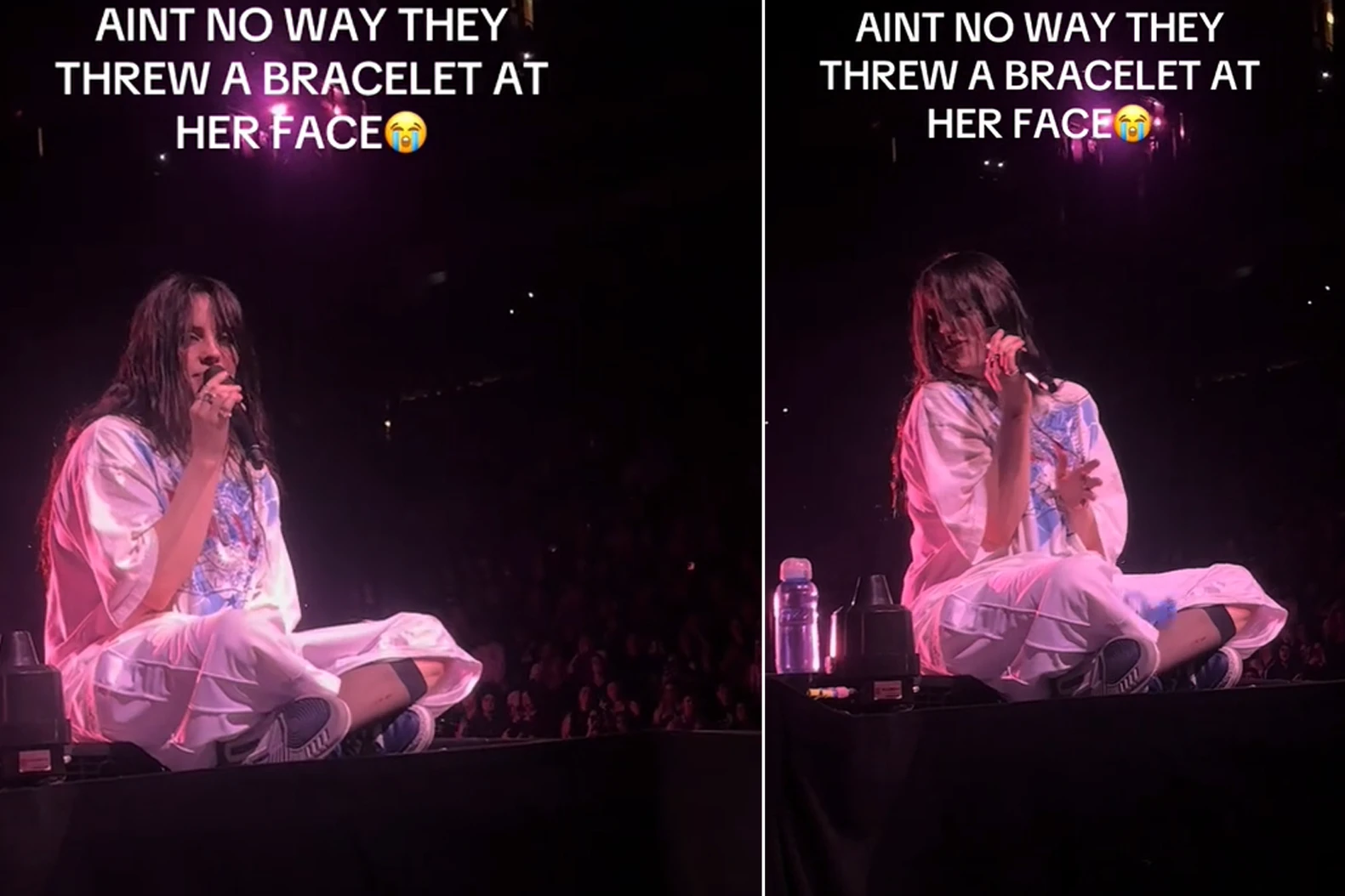 Billie Eilish bị fan ném thẳng đồ vào mặt, làm 1 hành động khiến CĐM dậy sóng - Hình 1