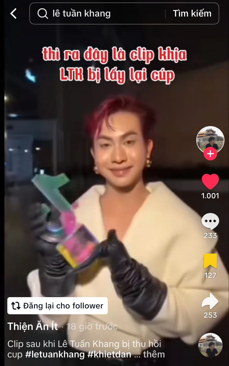 Khiết Đan bị nói ngoan cố, rộ đoạn clip khịa Lê Tuấn Khang vụ mất cúp? - Hình 4