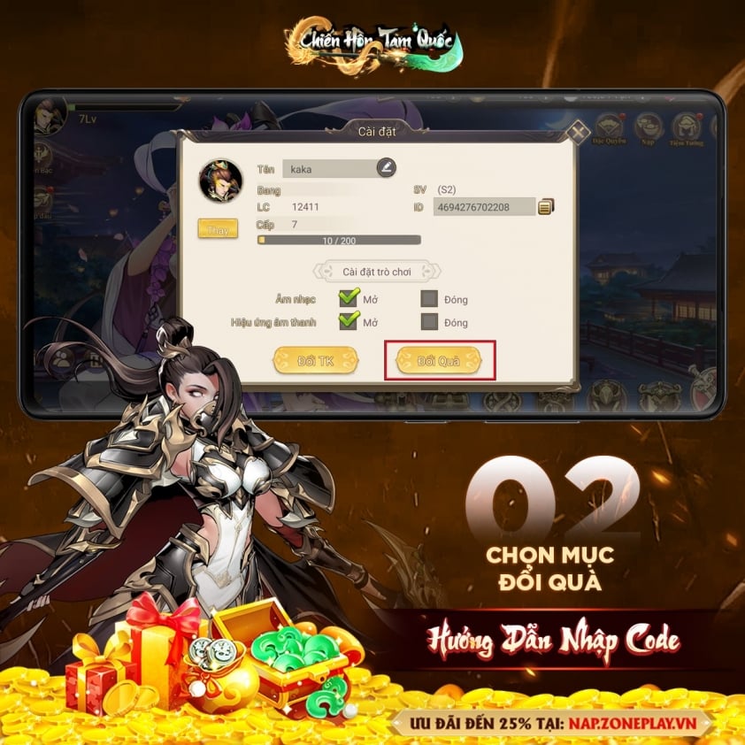 Code Chiến Hồn Tam Quốc mới nhất và cách nhập - Hình 2