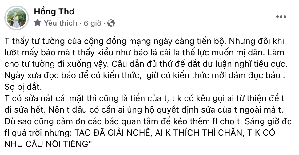 Thơ Nguyễn đáp trả lời tố sửa nát mặt, so với Bảo Ngọc, nhấn mạnh đã giải nghệ - Hình 4