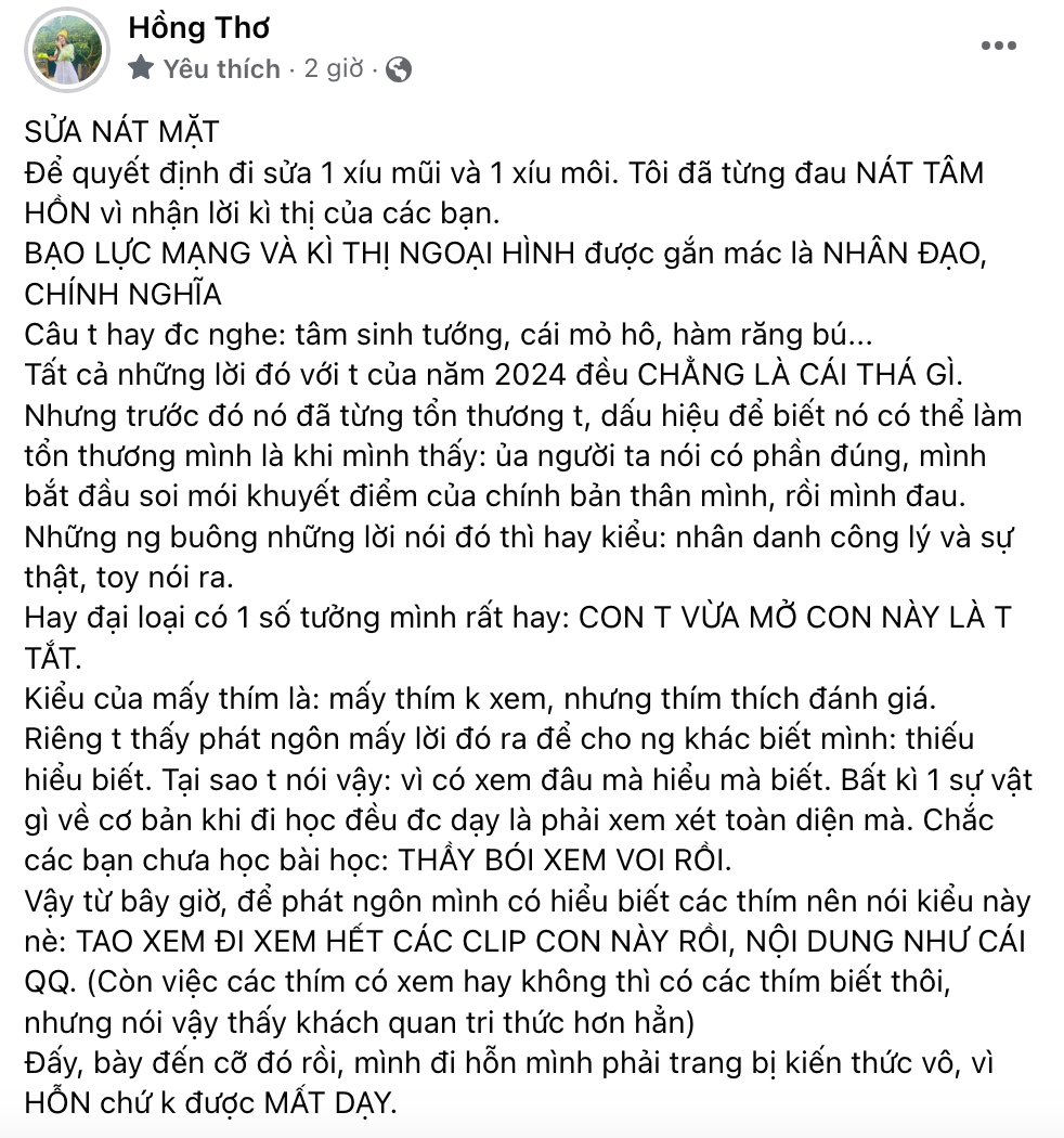 Thơ Nguyễn đáp trả lời tố sửa nát mặt, so với Bảo Ngọc, nhấn mạnh đã giải nghệ - Hình 5