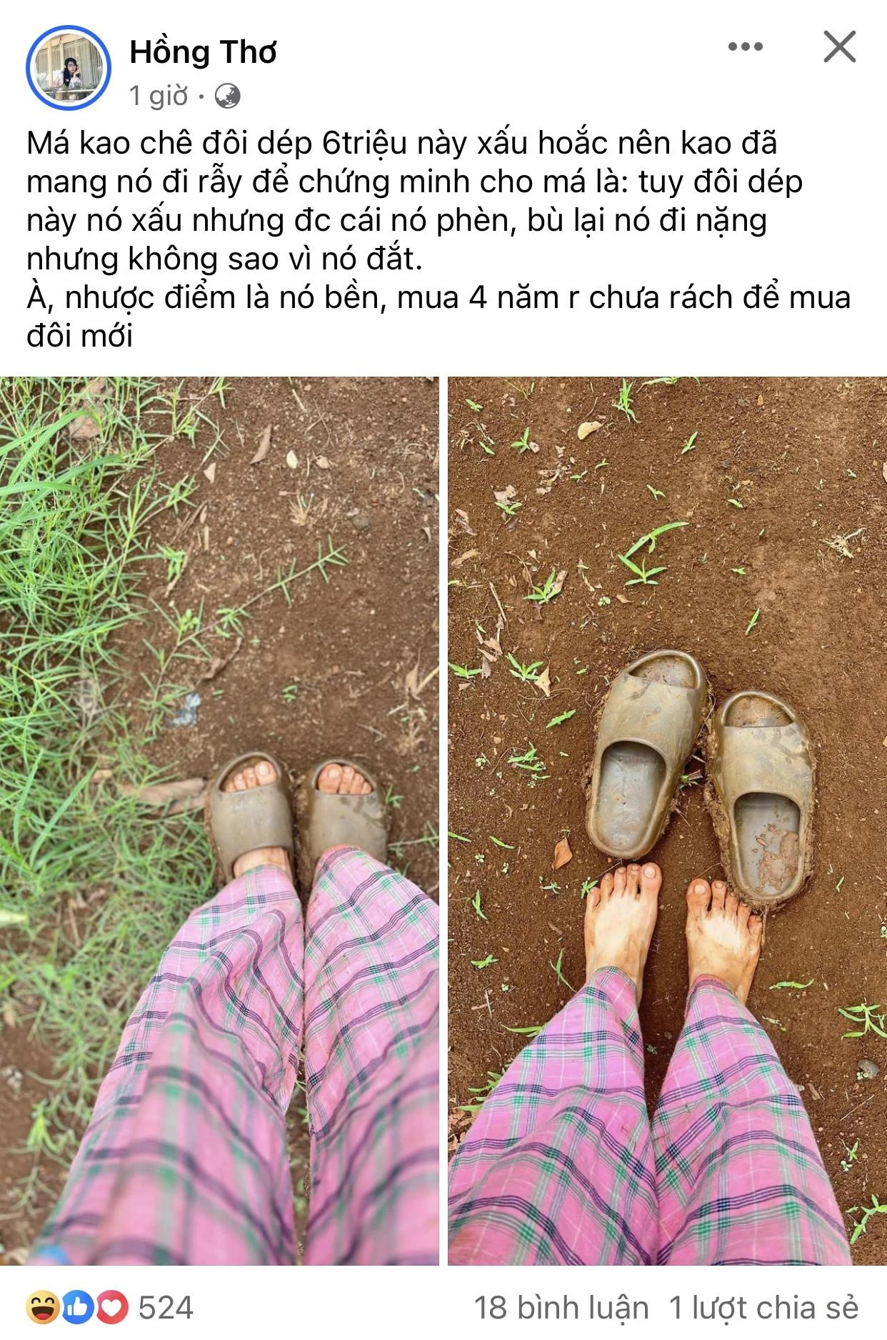 Thơ Nguyễn mang dép 6 triệu đi rẫy, mẹ ruột cũng không cảm nổi gu thời trang - Hình 3