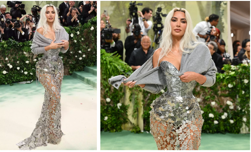 Kim Kardashian vì khoe eo thon mà chịu khổ sở, nói không ra hơi ở Met Gala 2024 - Hình 1