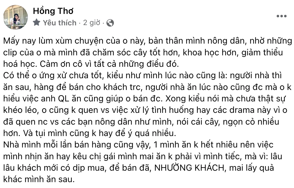 Thơ Nguyễn mạnh miệng bênh vực O Huyền Sầu Riêng, lôi người nông dân vào cuộc - Hình 5