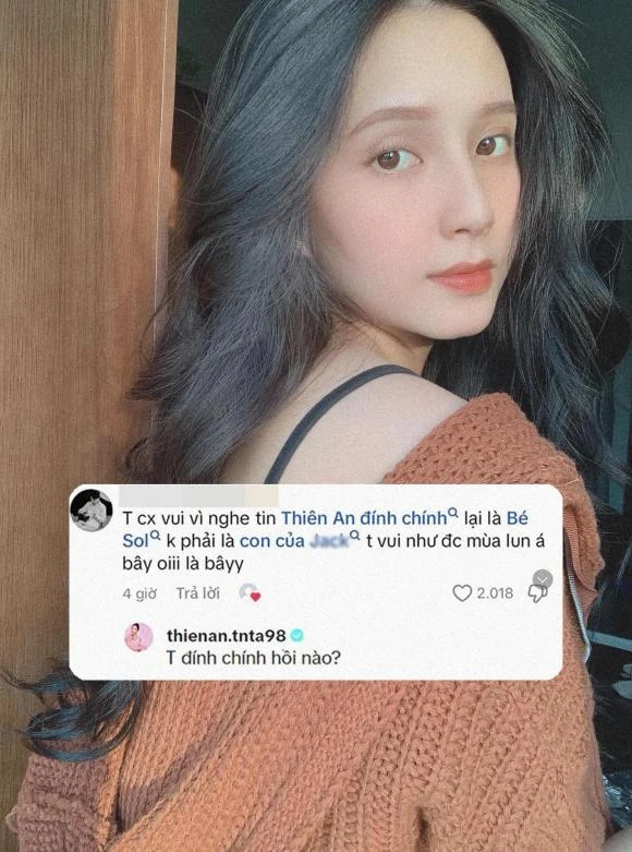Thực hư tin đồn Thiên An thừa nhận con gái không phải con của Jack? - Hình 1