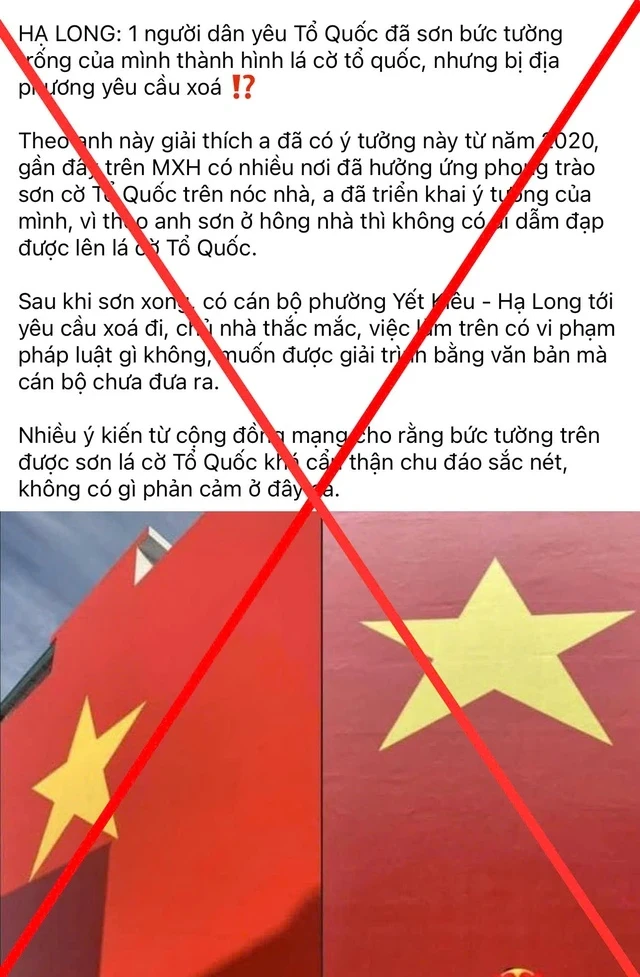 Thực hư thông tin cán bộ phường bắt xóa hình sơn cờ Tổ quốc trên tường nhà dân - Hình 2